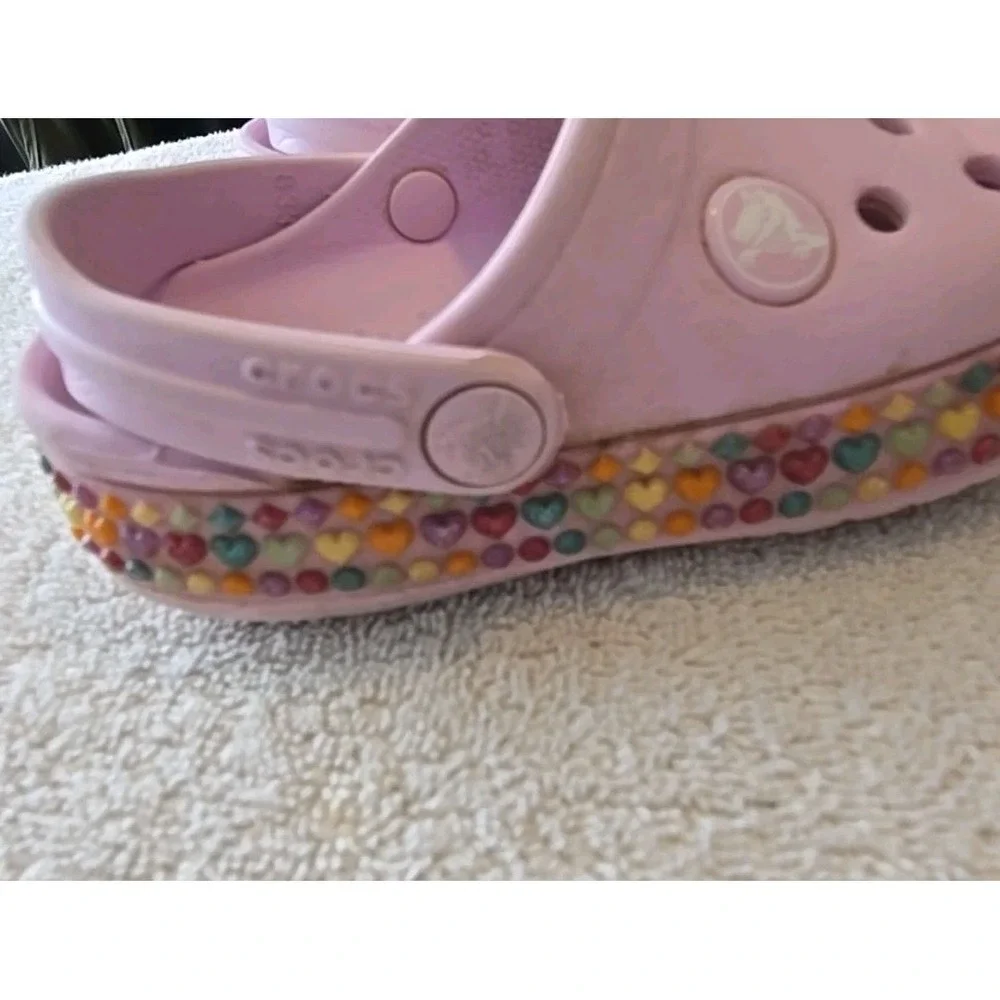 Crocs 8 C‎ Pink Slipon With Studs